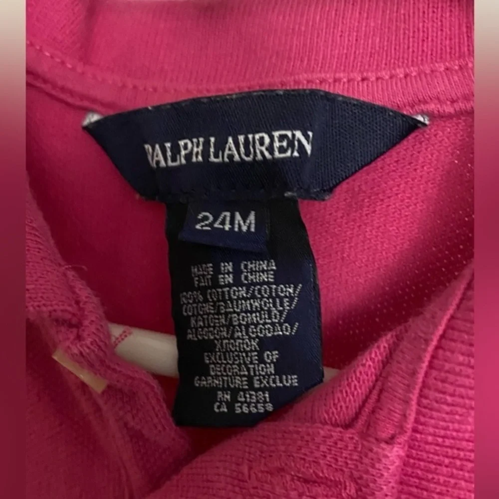 Ralph Lauren Pink Long Sleeve Polo Dress 24M